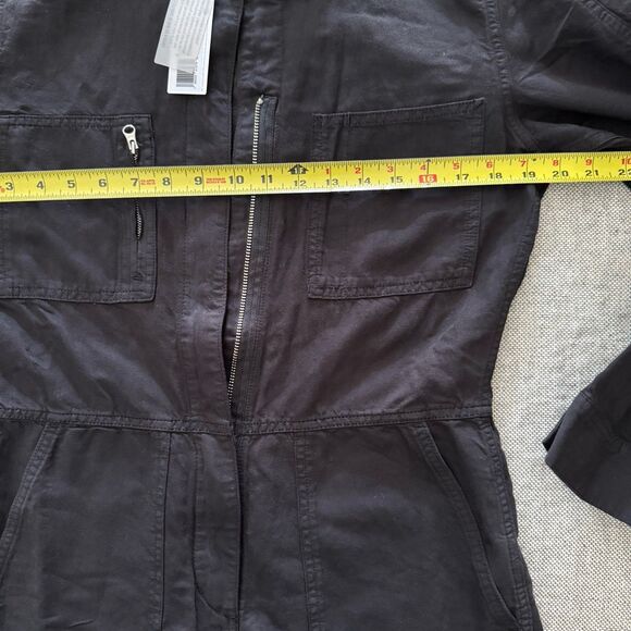 Outerknown S.E.A.  Suit Button Front Jumpsuit Small Storm Black Womens - Picture 7 of 11